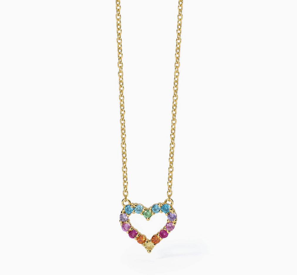 Girocollo Mabina in argento placcato oro con cuore HAPPY LOVE 553682