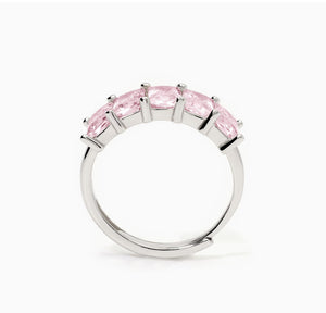 Women's silver ring with pink zircons VALENTINA 523410