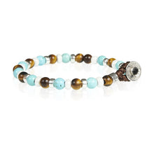Cargar imagen en el visor de la galería, Bracciale da uomo in argento 925 con pietre naturali Gerba GE/130
