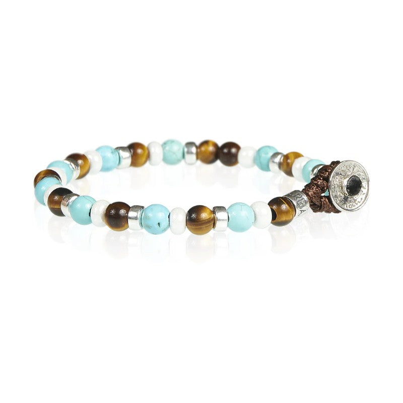 Bracciale da uomo in argento 925 con pietre naturali Gerba GE/130
