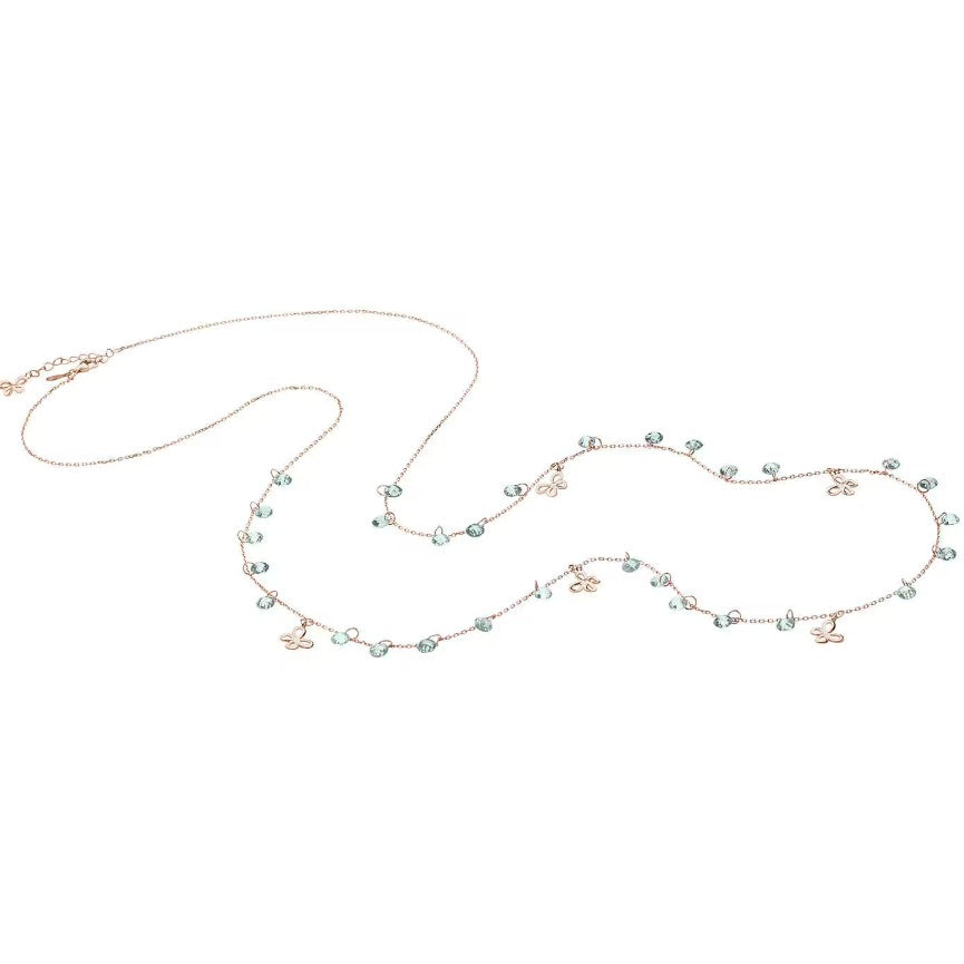 Collana in argento rosè con farfalle e zirconi azzurri Comete GLA 164