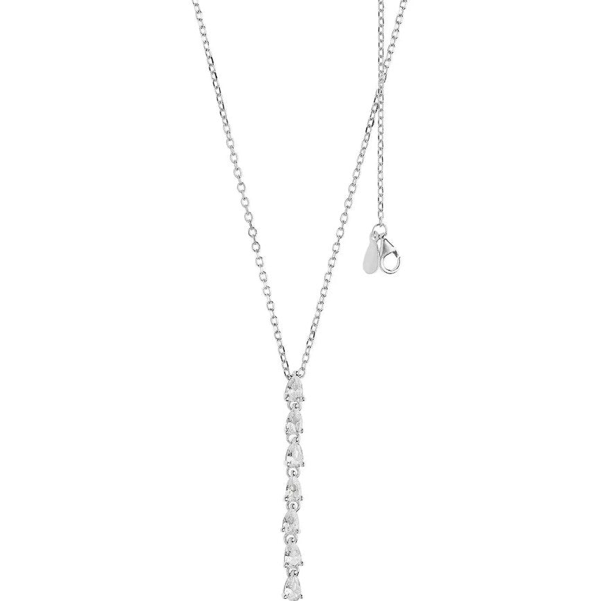 Collana in argento con zirconi a goccia Comete GLA 243