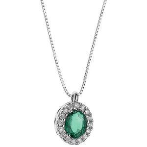 Women's Necklace Punto Luce With Diamonds And Emerald Comets GLB 1158