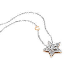 Carica l&#39;immagine nel visualizzatore di Gallery, Collana da donna in oro bianco con diamanti Stella Comete GLB 1446
