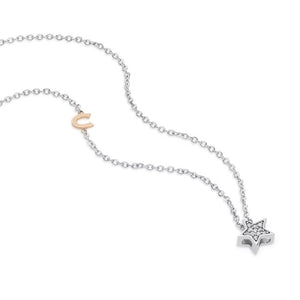 Collana da donna in oro bianco con diamanti Stella Comete GLB 1447