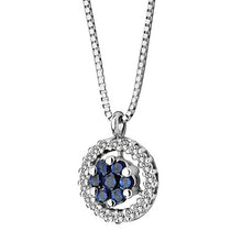 Carica l&#39;immagine nel visualizzatore di Gallery, Collana da donna in oro bianco con diamenti e Zaffiri Comete GLB 624
