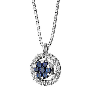 Collana da donna in oro bianco con diamenti e Zaffiri Comete GLB 624