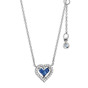 Collana da donna in oro bianco con diamenti e Zaffiri Comete GLB 750ZAF