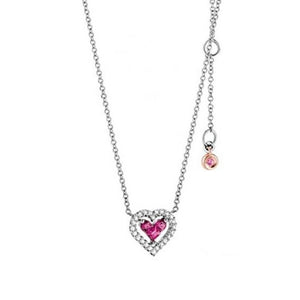 Collana da donna in oro bianco con diamenti e rubini Comete GLB 750