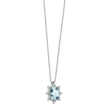 Carica l&#39;immagine nel visualizzatore di Gallery, Collana da donna in oro bianco con diamanti e acquamarina Comete GLQ 269
