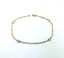 Load image into Gallery viewer, Two-tone tubular 18kt gold bracelet with marine mesh inserts 72084
