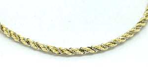 Bracciale Corda in oro Giallo e Bianco 18 kt (750) cm 18 Cod 72133