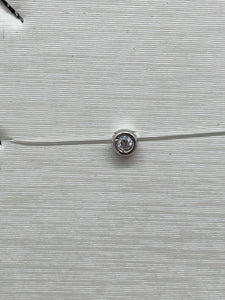 Girocollo Fantasmino filo trasparente oro bianco 18KT e zircone Cod. 72275