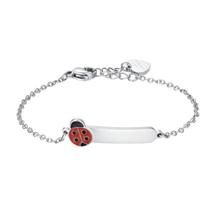 Bracciale banbina in acciaio con coccinella Luca Barra JB102