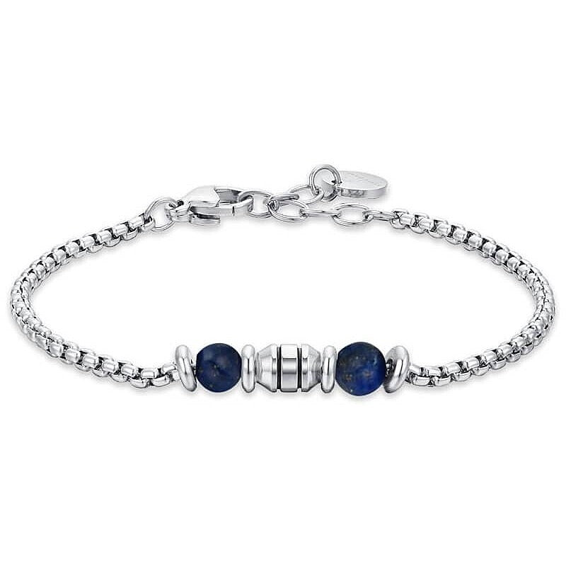 Bracciale bimbo in acciaio con pietre blu Luca Barra JB220