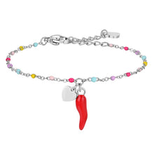 Carica l'immagine nel visualizzatore di Gallery, Bracciale bambina in acciaio con corno Luca Barra JB266
