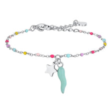 Carica l'immagine nel visualizzatore di Gallery, Bracciale bambina in acciaio con corno Luca Barra JB267
