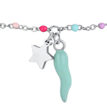 Carica l'immagine nel visualizzatore di Gallery, Bracciale bambina in acciaio con corno Luca Barra JB267
