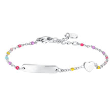 Carica l'immagine nel visualizzatore di Gallery, Bracciale bambina in acciaio con piastra e cuore Luca Barra JB269
