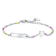 Carica l'immagine nel visualizzatore di Gallery, Bracciale bambina in acciaio con piastra e stella Luca Barra JB270

