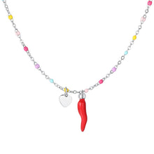 Carica l'immagine nel visualizzatore di Gallery, Collana bambina in acciaio con corno Luca Barra JC171
