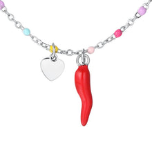 Carica l'immagine nel visualizzatore di Gallery, Collana bambina in acciaio con corno Luca Barra JC171
