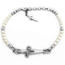 Carica l'immagine nel visualizzatore di Gallery, Bracciale unisex con Spadino in Argento 925 e perle Cesare Paciotti JPBR0380B
