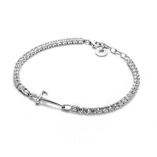 Cargar imagen en el visor de la galería, Pulsera de hombre Cesare Paciotti de plata con cristales JPBR1236B
