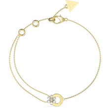 Carica l&#39;immagine nel visualizzatore di Gallery, Bracciale da donna in acciaio dorato e cristalli Guess JUBB05 111JW YG

