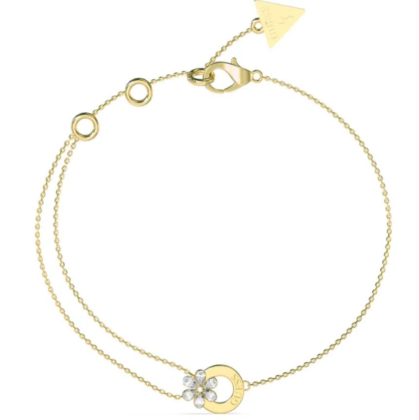 Bracciale da donna in acciaio dorato e cristalli Guess JUBB05 111JW YG