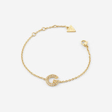 Carica l&#39;immagine nel visualizzatore di Gallery, Bracciale da donna in acciaio dorato e cristalli Guess JUBB05 442JW YG
