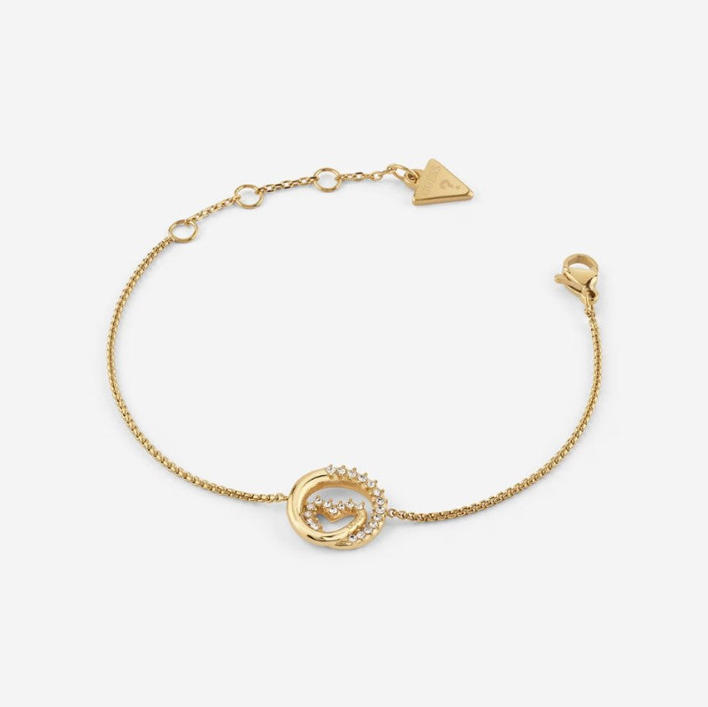 Bracciale da donna in acciaio dorato e cristalli Guess JUBB05 527JW YG