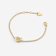 Carica l&#39;immagine nel visualizzatore di Gallery, Bracciale da donna in acciaio dorato e cristalli Guess JUBB05 461JW YG
