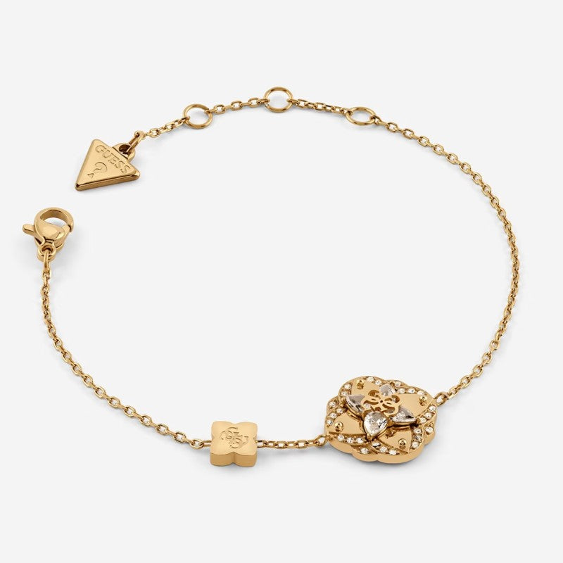 Bracciale da donna in acciaio dorato e cristalli Guess JUBB05 503JW YG
