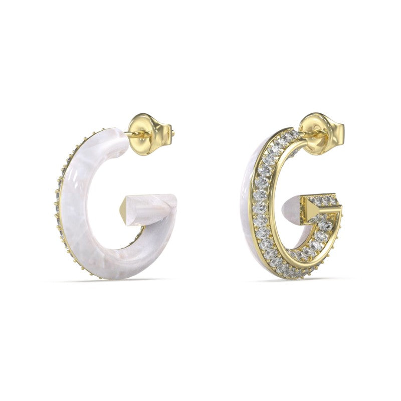 Orecchini da donna in acciaio dorato e cristalli Guess JUBE05 436JW YGRS