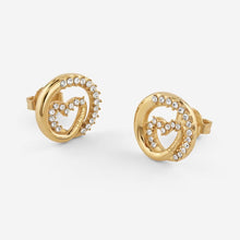 Carica l&#39;immagine nel visualizzatore di Gallery, Orecchini da donna in acciaio dorato e cristalli Guess JUBE05 528JW YG
