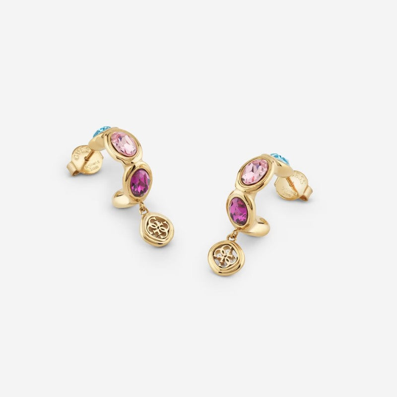 Orecchini da donna in acciaio dorato e cristalli Guess JUBE05 571JW YGMC