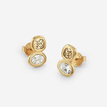 Carica l&#39;immagine nel visualizzatore di Gallery, Orecchini da donna in acciaio dorato e cristalli Guess JUBE05 572JW YG
