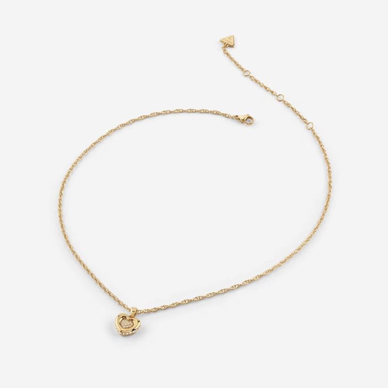 Collana da donna in acciaio dorato e cristalli Guess JUBN05 463JW YG