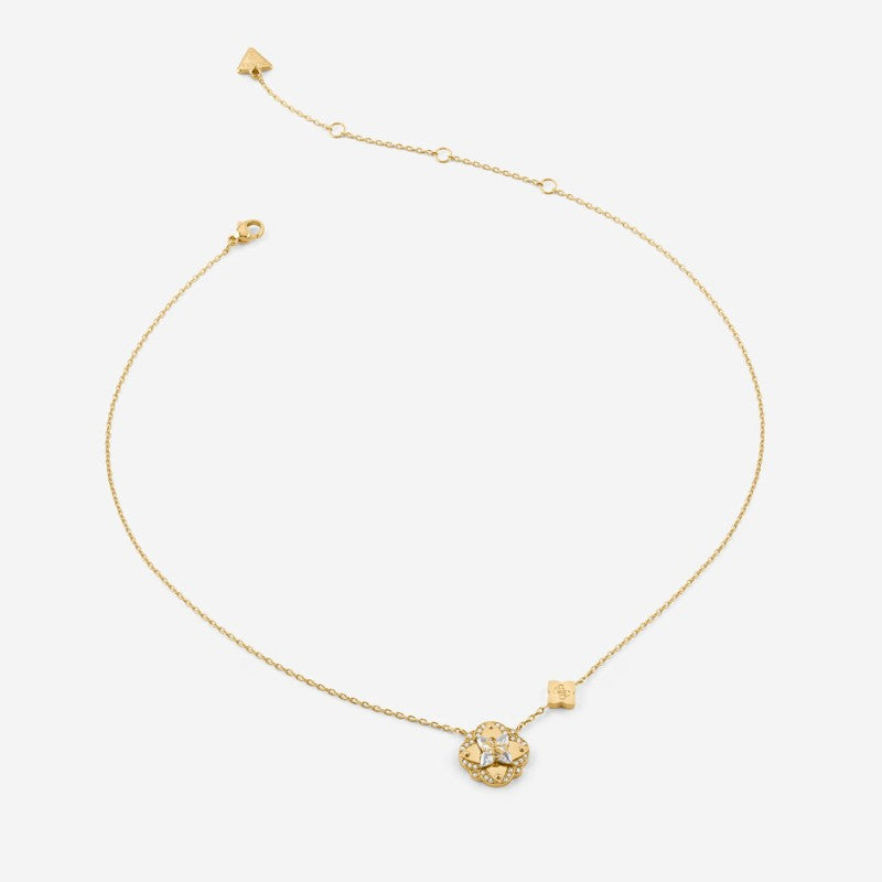 Collana da donna in acciaio dorato e cristalli Guess JUBN05 502JW YG