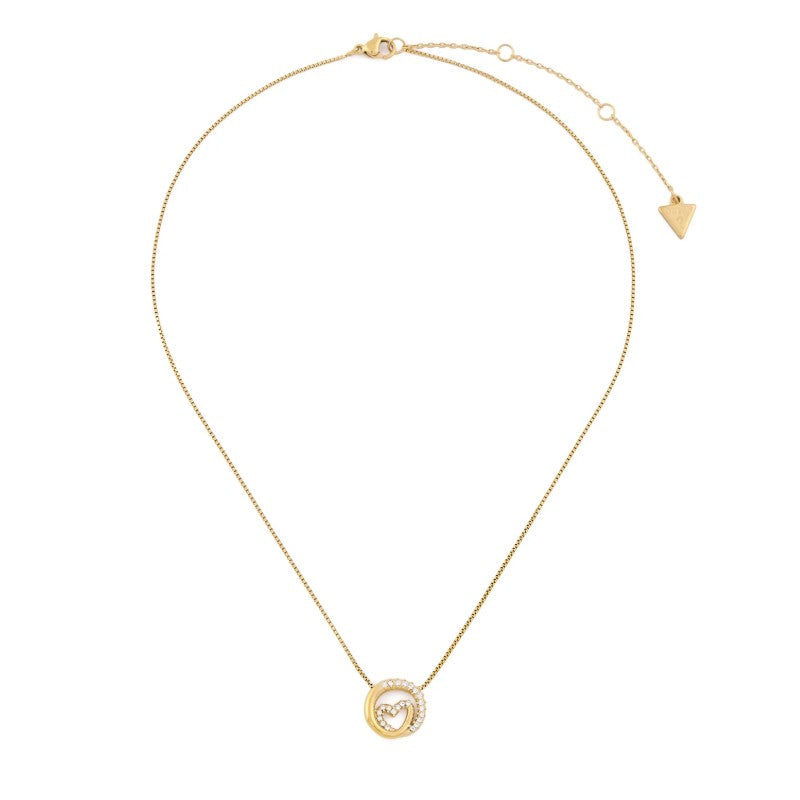 Collana da donna in acciaio dorato e cristalli Guess JUBN05 523JW YG