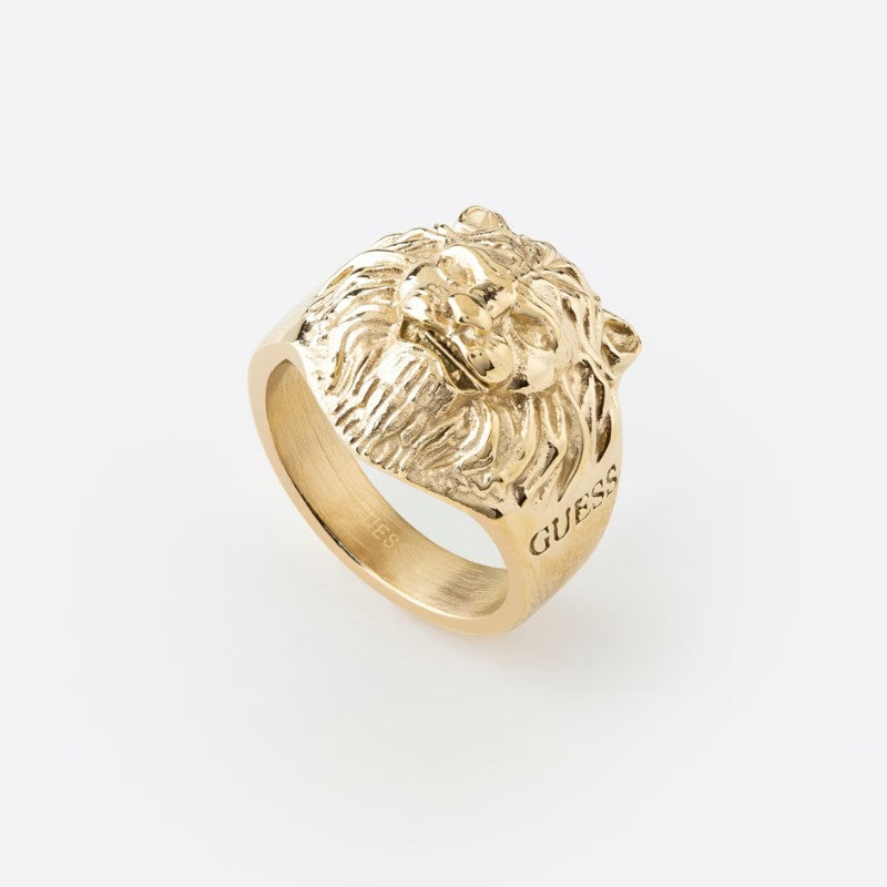 Anello da uomo in acciaio dorato Guess JUMR01 307JE YG