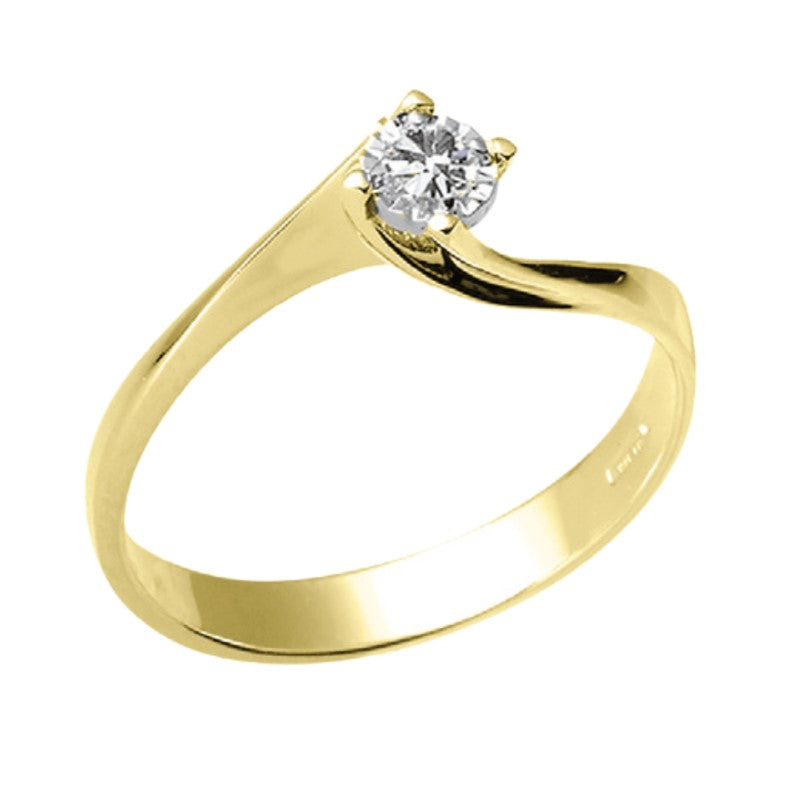 Anello da donna In Oro Giallo 18 kt Con diamante 3 mm Donna Oro LAS11297.002