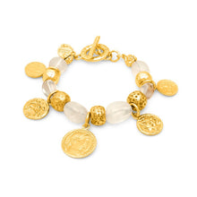 Carica l'immagine nel visualizzatore di Gallery, Bracciale da donna in bronzo dorato crystal monete Giovanni Raspini N0029
