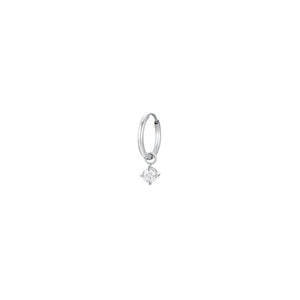 Mono orecchini donna in acciaio cerchio con zircone Luca Barra OK1488