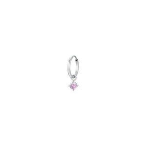 Mono orecchini da donna in acciaio cerchio con zircone Luca Barra OK1489