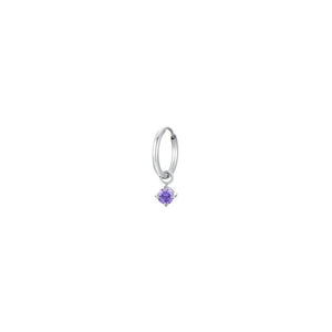 Mono orecchini da donna in acciaio cerchio con zircone Luca Barra OK1490