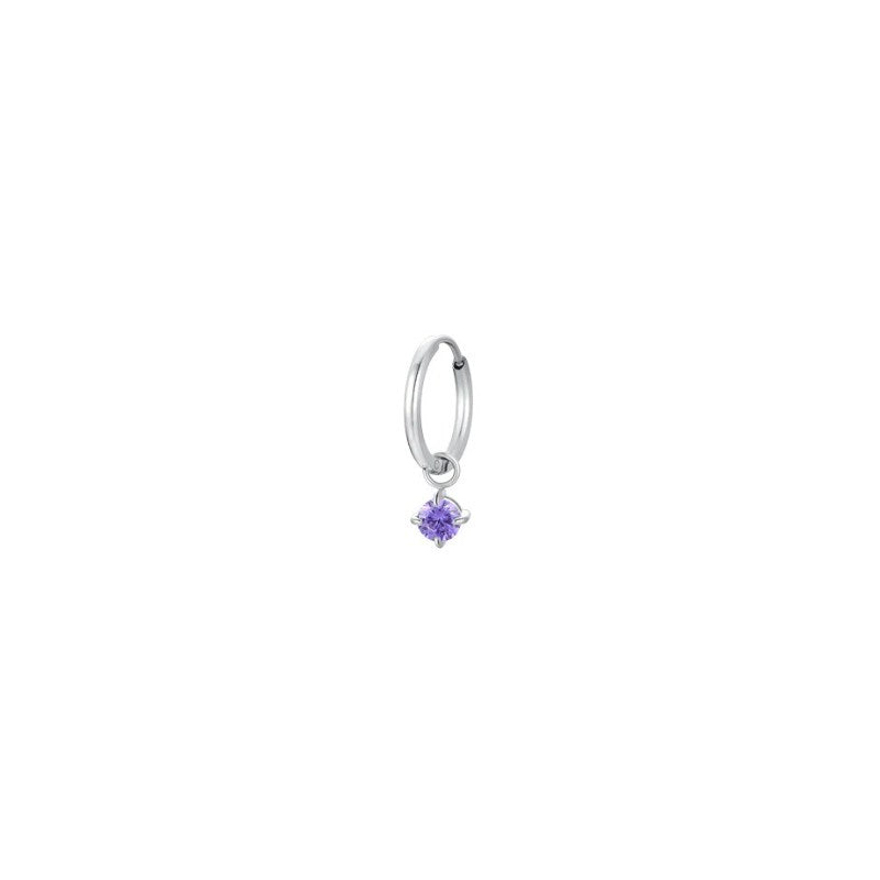 Mono orecchini da donna in acciaio cerchio con zircone Luca Barra OK1490