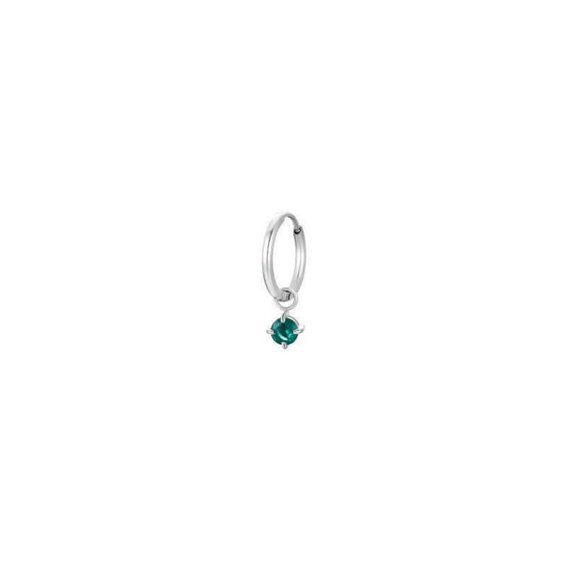 Mono orecchini da donna in acciaio cerchio con zircone Luca Barra OK1491