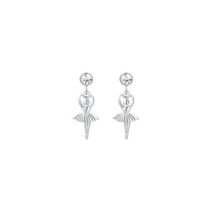 Orecchini da donna in acciaio con ballerina e zircone Luca Barra OK1498